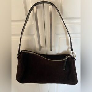 Rare vintage Kate Spade chocolate suede leather Shoulder Bag